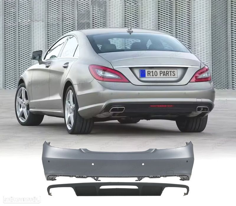 PÁRA-CHOQUES TRASEIRO MERCEDES CLASE CLS W218 11-14 LOOK AMG PDC - 1