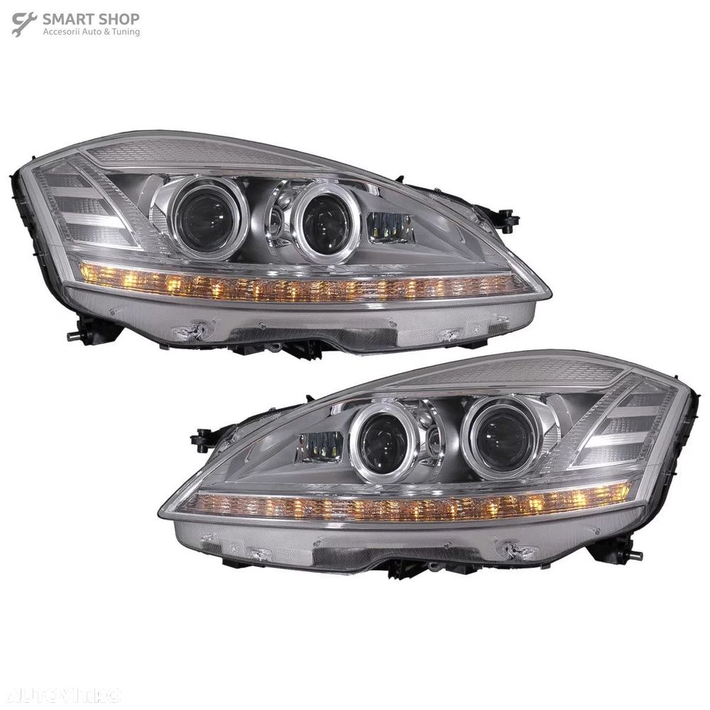 Faruri LED Mercedes Clasa S W221 (2005-2009) Facelift Look Semnalizare - 7