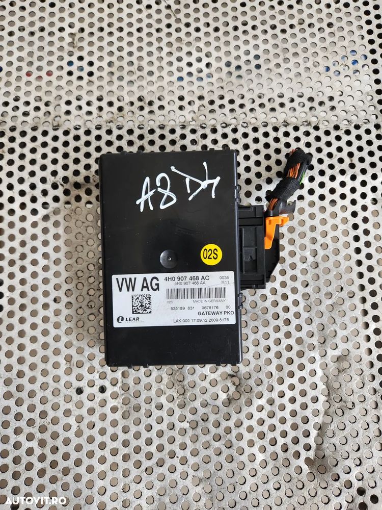 Modul Can Gateway Audi A6 4G C7 A7 A8 4H D4 An 2010-2011-2012-2013-2014-2015-2016-2017 Cod 4H0907468AC Dezmembrez Audi A8 3.0 Tdi Motor CLA Cutie NNY An 2010-2011-2012-2013-2014-2015-2016-2017 - Dezmembrari Arad - 2