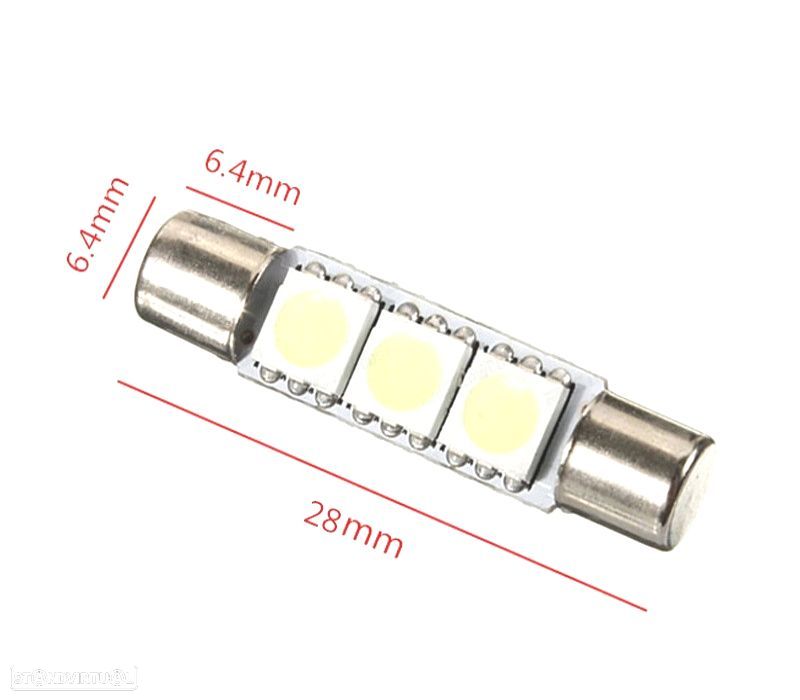 LÂMPADA LED TIPO FUSÍVEL 28MM 3LED - 1