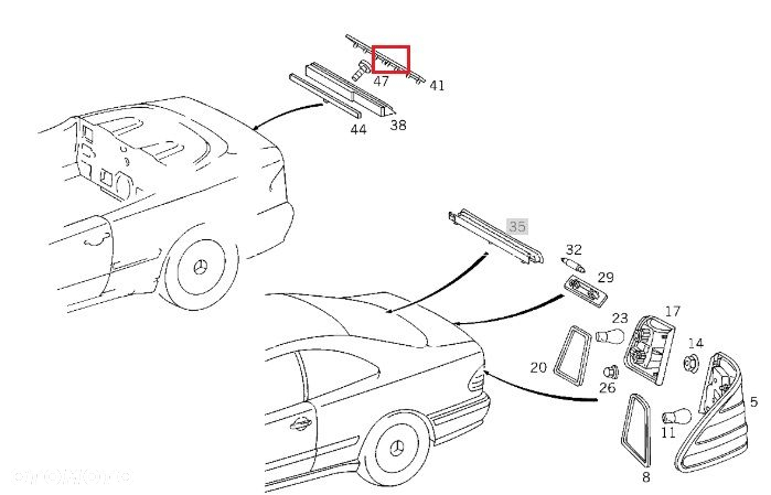 MERCEDES SLK R170 CLK C208 Klosz swiatla stop tyl OE - 2
