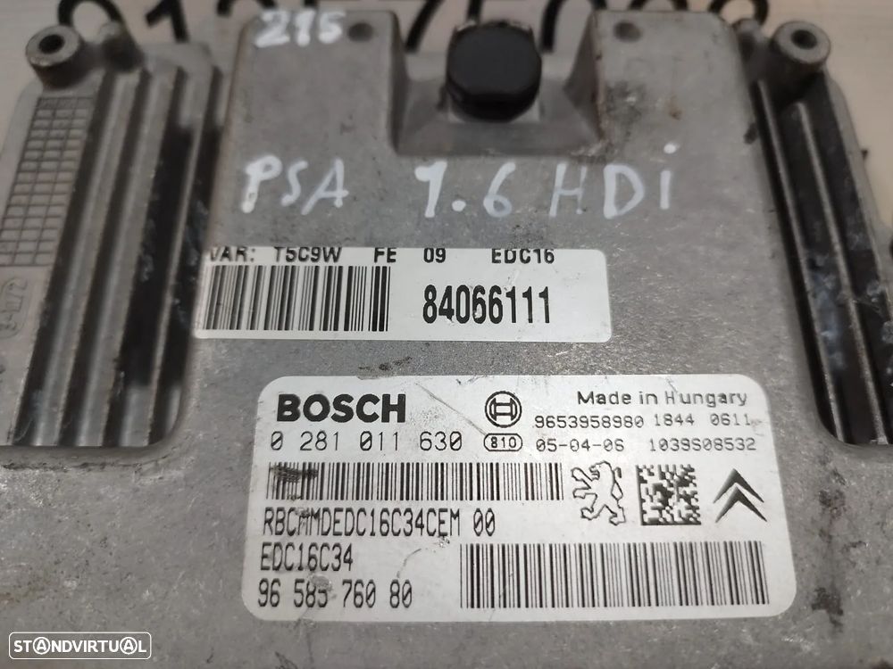 Centralina ECU motor Bosch Citroen C4 PSA 1.6 HDI - 5