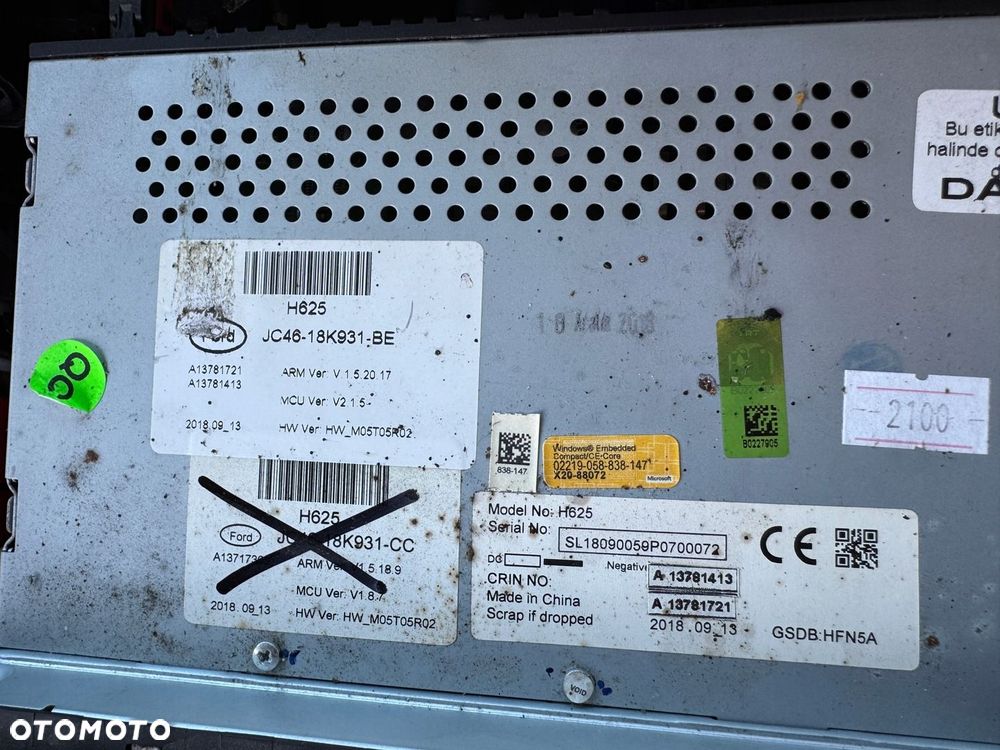 Radio Wyświetlacz Panel Radia Nawigacji Ford F-Max Trucks JC46-18K931-BE - 2