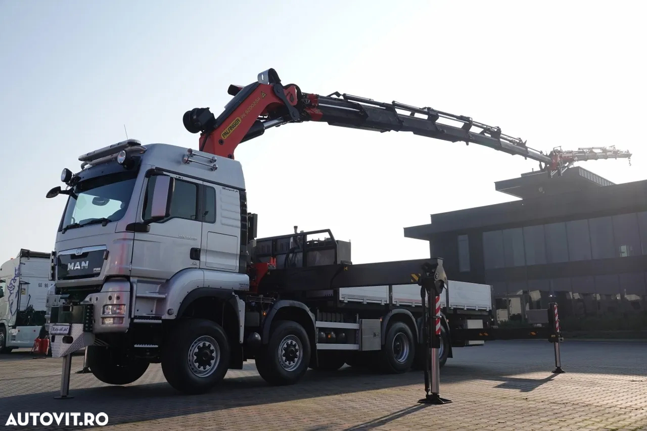 MAN TGS 41.480 / 8X6 / CUTIE + HDS PALFINGER PK 92002-SH F + FLY JIB 170 E / REACH 34 M / ÎNCĂRCARE MAX. 26.000 KG / RADIOCOMANDĂ / 5 SUPORTURI / 7 FUNCȚII / FULL SERVICE MAN / FULLINGER - 6