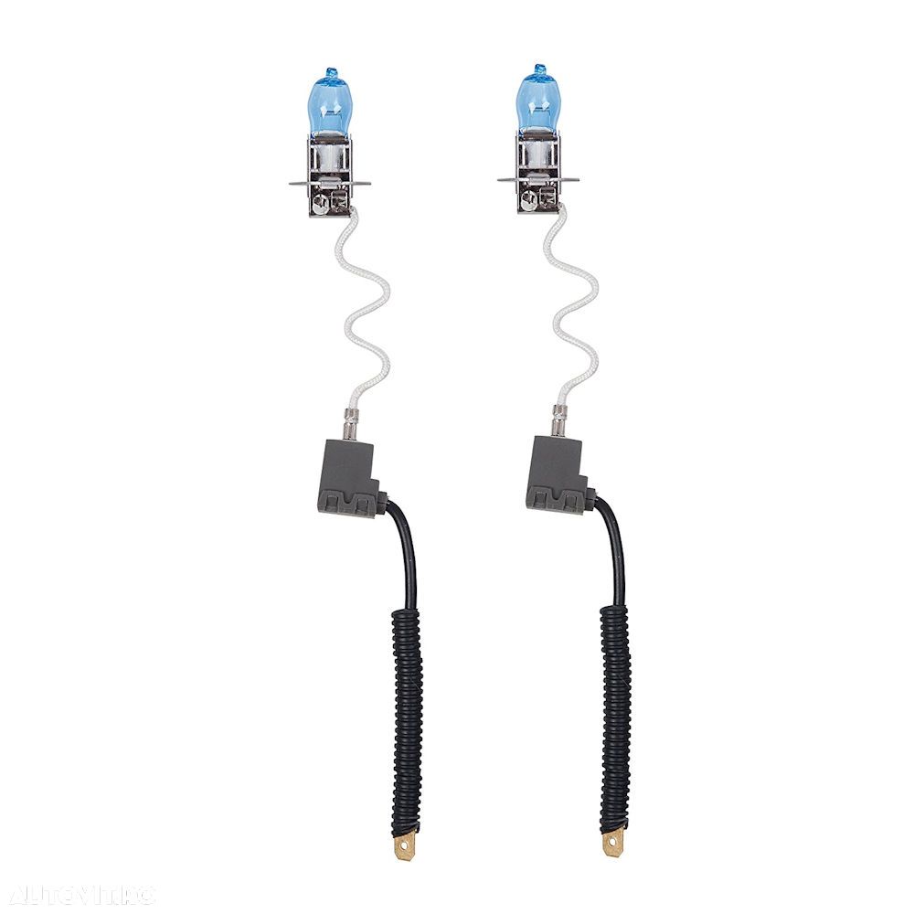 Set 2 becuri auto cu halogen pentru far Race Sport Helium Quartz H3 12V 100W Xenon Effect 5500K - 1