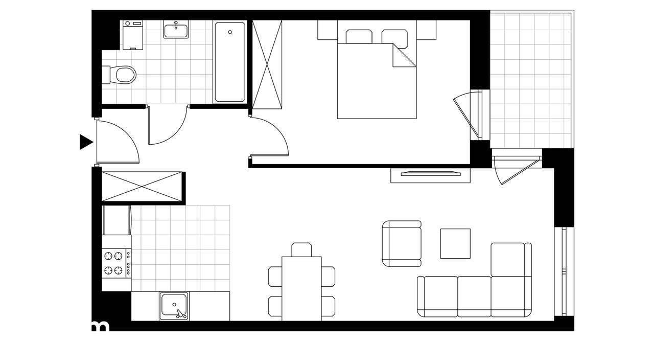 2-pokojowe mieszkanie 47m2 + balkon - Pełny obrazek: 3/23