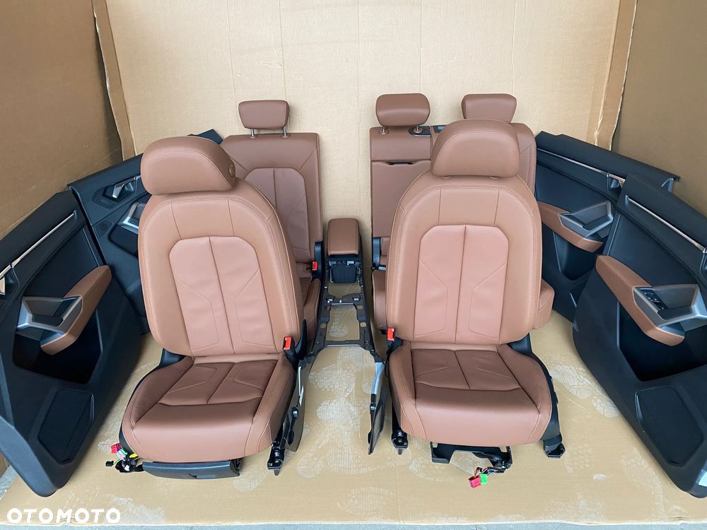 Audi Q3 83A kompletny środek Fotel fotele kanapa skóra boczki brązowe 32km - 14