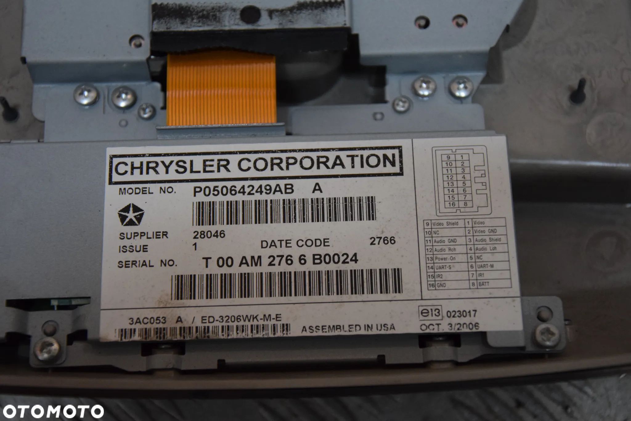 JEEP GRAND CHEROKEE WK MONITOR DVD LCD WYŚWIETLACZ - 7