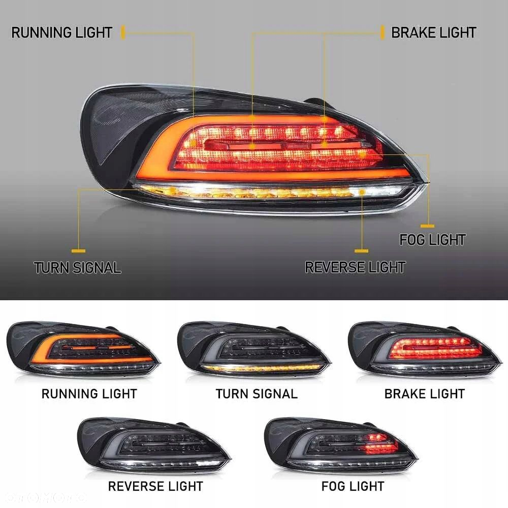 Lampy tyl ne kpl Vland Full Led Neon Diody Tuning VW Scirocco 1k8 2008-2014 - 6