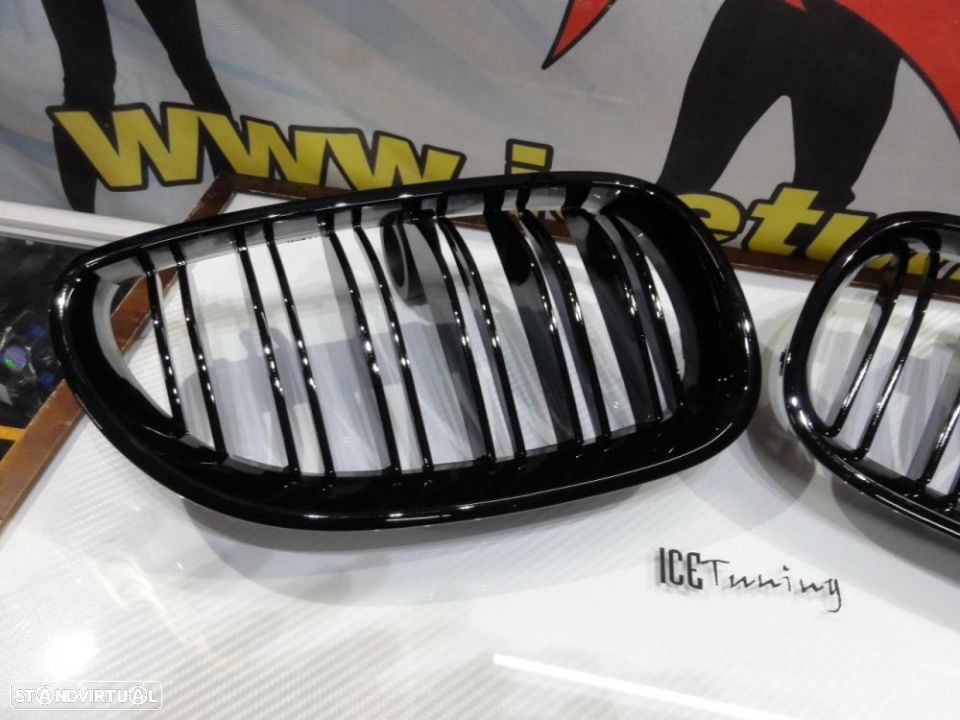 Grelha frontal BMW E60 2003-2010 M5 look / dupla lamina em preto piano brilhante - 11