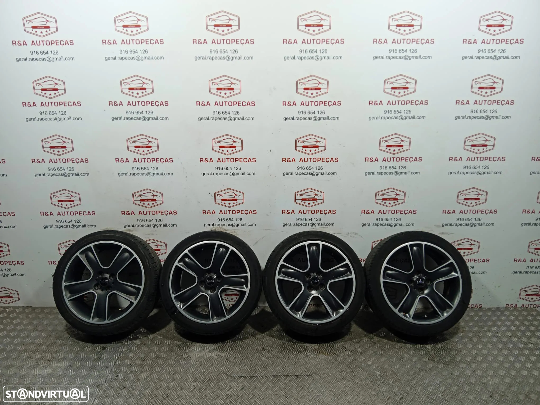 Jantes Mini BBS Originais 17 Mini Cooper S R56 LCI pneus todos de marca difrente 7Jx17H2 ET48 Ref BBS 4474 6784124 - 6