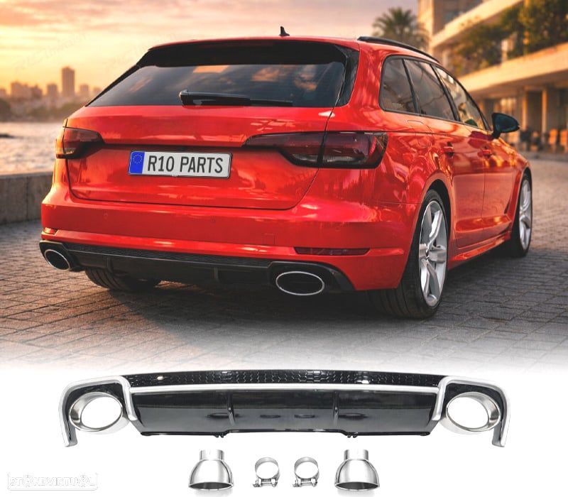 DIFUSOR TRASEIRO AUDI A4 B9 16- LOOK RS4 - 1
