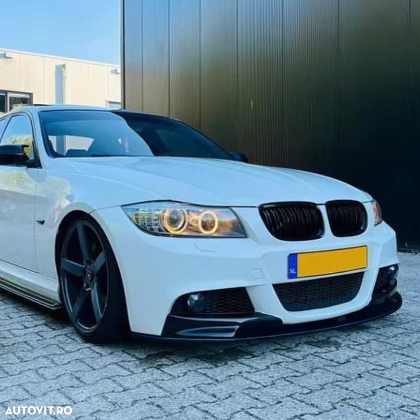 Prelungire Lip Complet Cu Splitere Bara Fata M BMW E90 Facelift 2009+ - 3