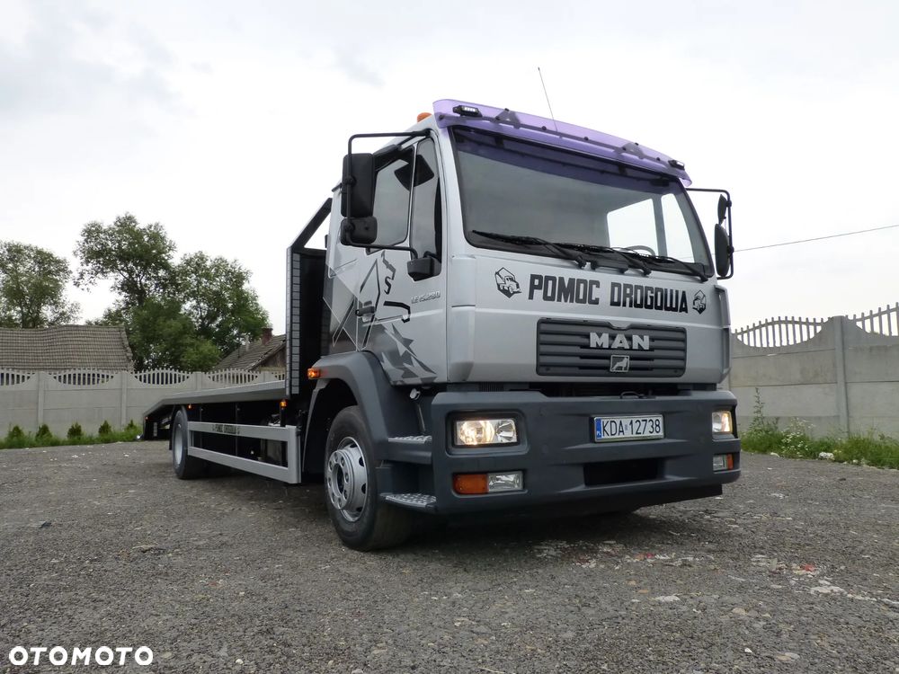 MAN LE 15.280 POMOC DROGOWA / AUTOLAWETA / SPECJALNY / DMC 15.000 KG / ŁADOWNOŚĆ 9.000 KG / PODUSZKI / DŁ.7.70 M - 14