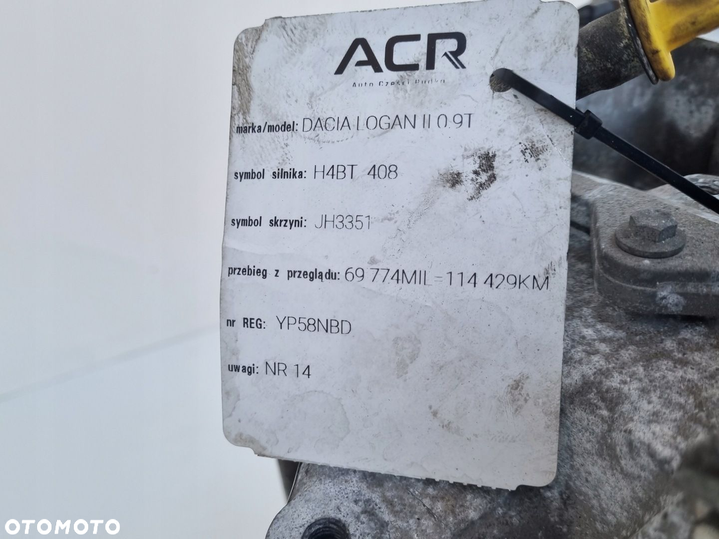 SILNIK KOMPLET Dacia Sandero II 0.9 0,9 T TURBO 90KM serwis 114tyś H4B408 - 3