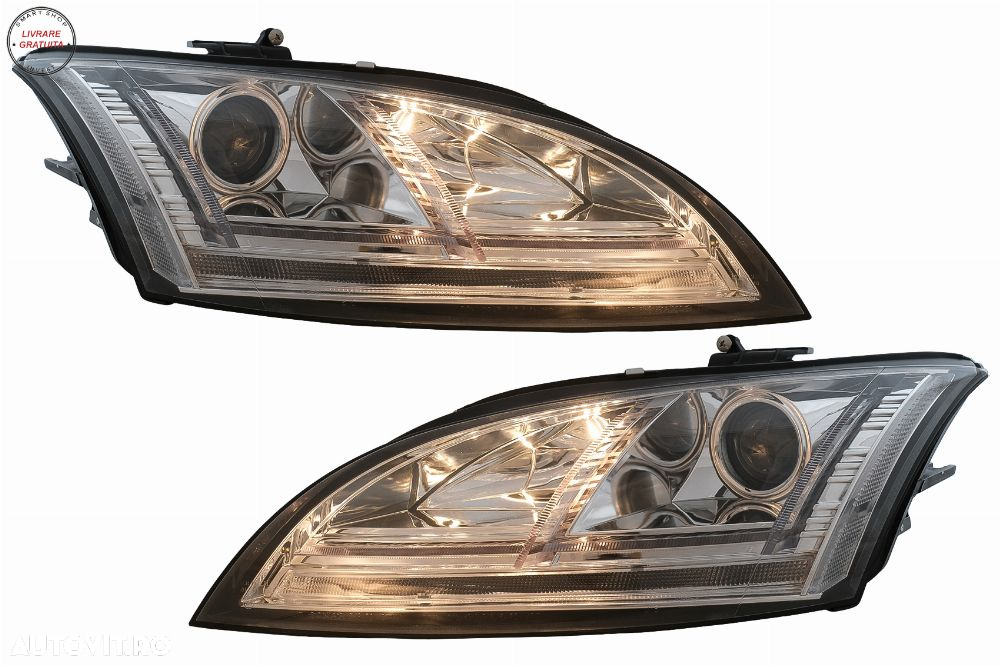 Faruri Xenon LED DRL Audi TT 8J (2006-2010) Crom Semnal Dinamic- livrare gratuita - 7