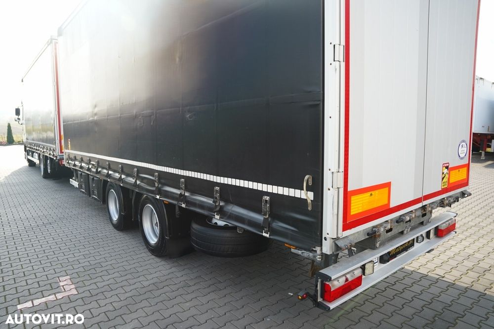 DAF DAF XF 530 / ZESTAW TANDEM / 120 M3 / PRZEJAZDOWY / 6x2 / FIRANKA / 7,75 M + 7,7 M / OŚ PODNOSZONA / DACH PODNOSZONY / -  ROK PRODUKCJI: 2021 DATA I REJESTRACJI: 31.03.2021 PRZEBIEG: 615 000 KM -  EURO 6 AUTOMATYCZNA SKRZYNIA BIEGÓW KLIMATYZACJA TEMP - 15