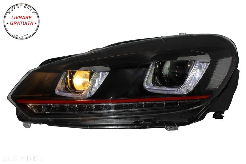 Faruri si Stopuri Full LED VW Golf 6 VI (2008-2013) R20 U Design cu Semnal LED Din- livrare gratuita - 8