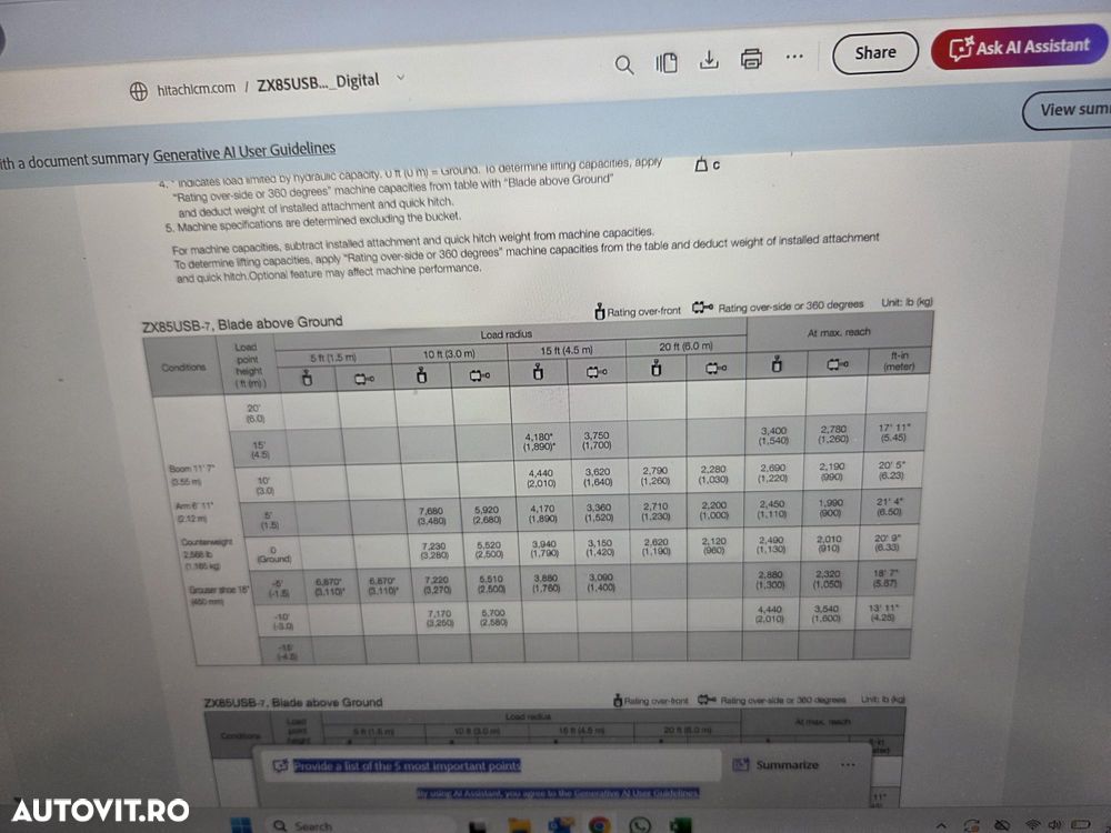 Hitachi ZX85, 8.5t,, 2021, 2.429h, lama,  CUPLA RAPIDA HIDRAULICA+ 3 CUPE NOI, instalatie picon, a doua inst. hidraulica, SENILE CAUCIUC NOI, protectie cabina, posibilitate leasing 4 ani-PROMOTIE 59.900 EUR+TVA - 33