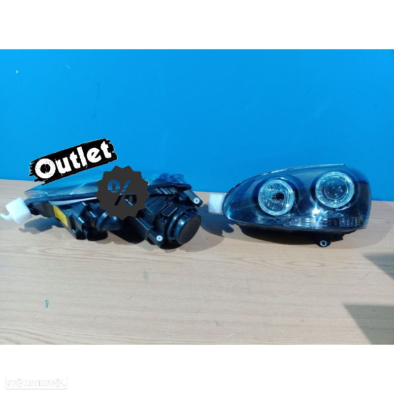 R145314C1 FARÓIS FRENTE ANGEL EYES PARA VOLKSWAGEN VW GOLF V 5 FUNDO PRETO - 3