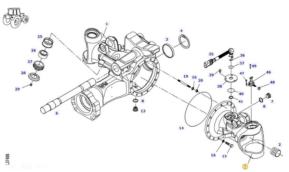 Fendt 209F - obudowa mostu przedniego F260310020270 - 7