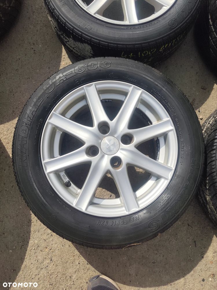 4x100 Felgi Aluminiowe Alufelgi 14 Koła letnie lato Mitsubishi Colt Carisma Lancer Mirage Rover 200 25 400 45 Subaru Justy Toyota Yaris Corolla Suzuki Swift Baleno Liana Ignis Kia Rio Picanto Daihatsu Sirion Charade Hyundai Accent i10 i20 Getz Honda Civic City Jazz Fit PRELUDE Mazda 121 323 Demio Legnica ALU-RAD 165/70 6,5-7mm - 5