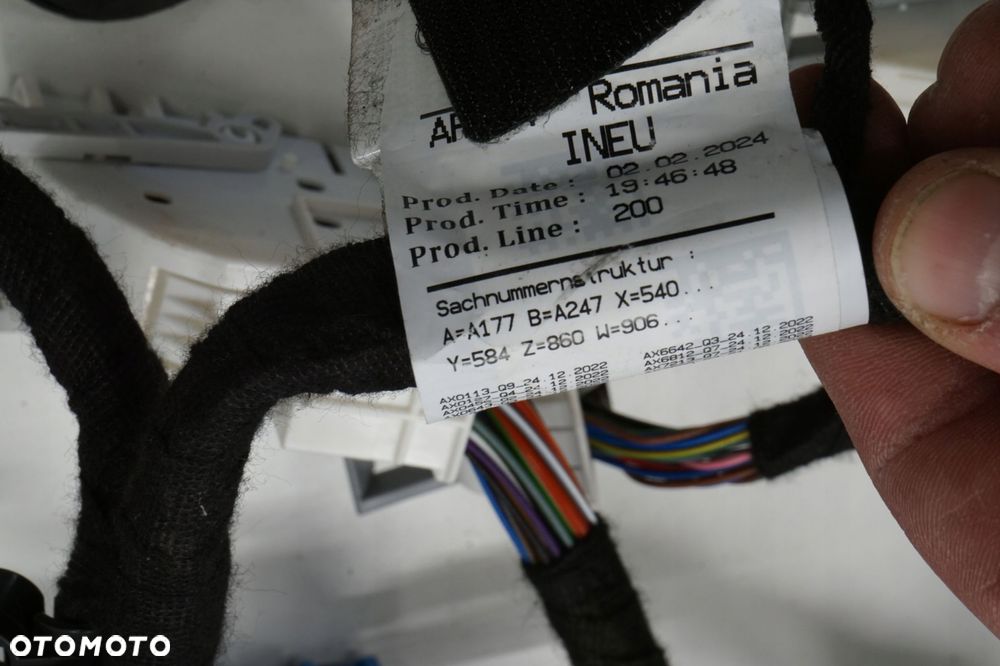 MERCEDES W177 LIFT WIĄZKA INSTALACJA WNĘTRZA KABINY B5395937 - 6