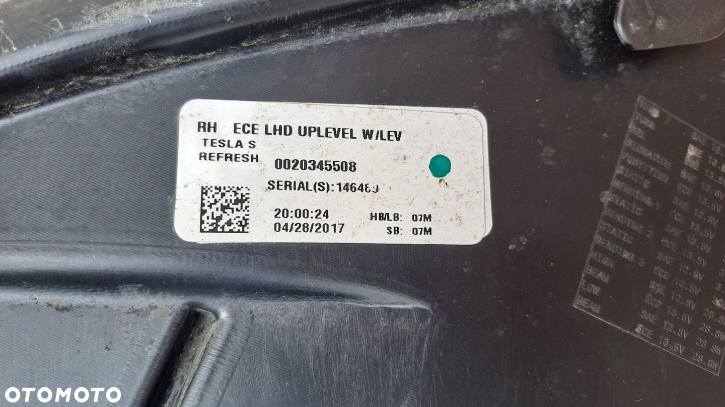 TESLA S LIFT PRAWA LAMPA FULL LED ŁADNA 1065046 UŻYWANA - 8