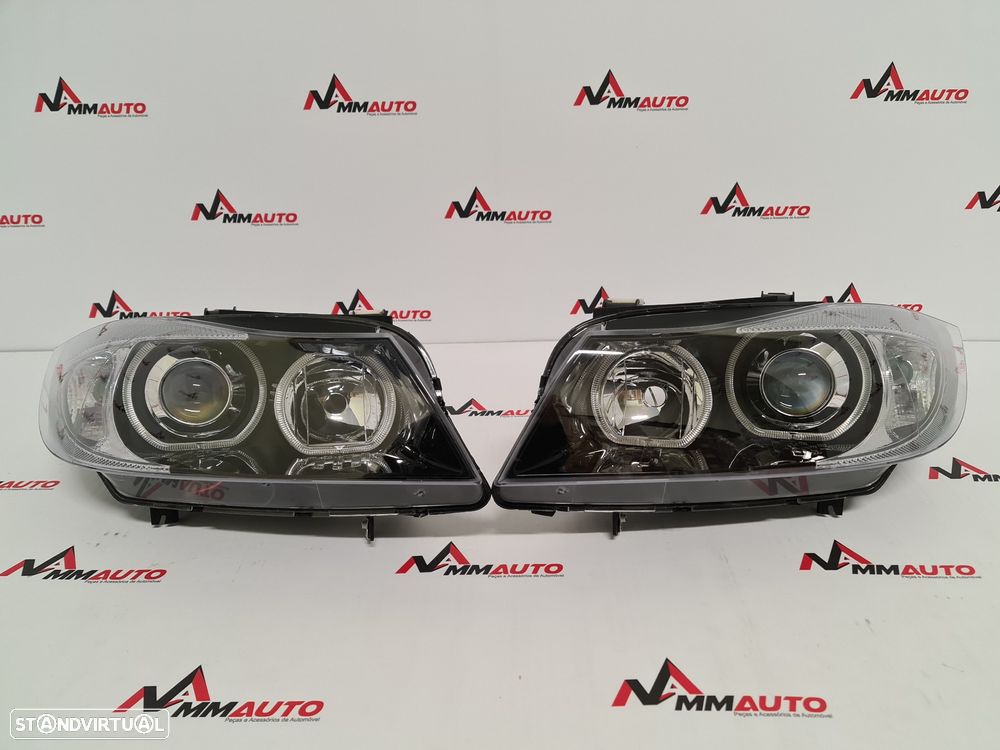Faróis Angel Eyes BMW Série 3 E90 E91 Pré-Lci Look Xenon - 1