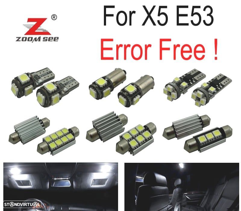 KIT COMPLETO DE 22 LÂMPADAS LED INTERIOR BMW X5 E53 3.0I 4.4I 4.6IS 4.8IS 2000-2006 - 1