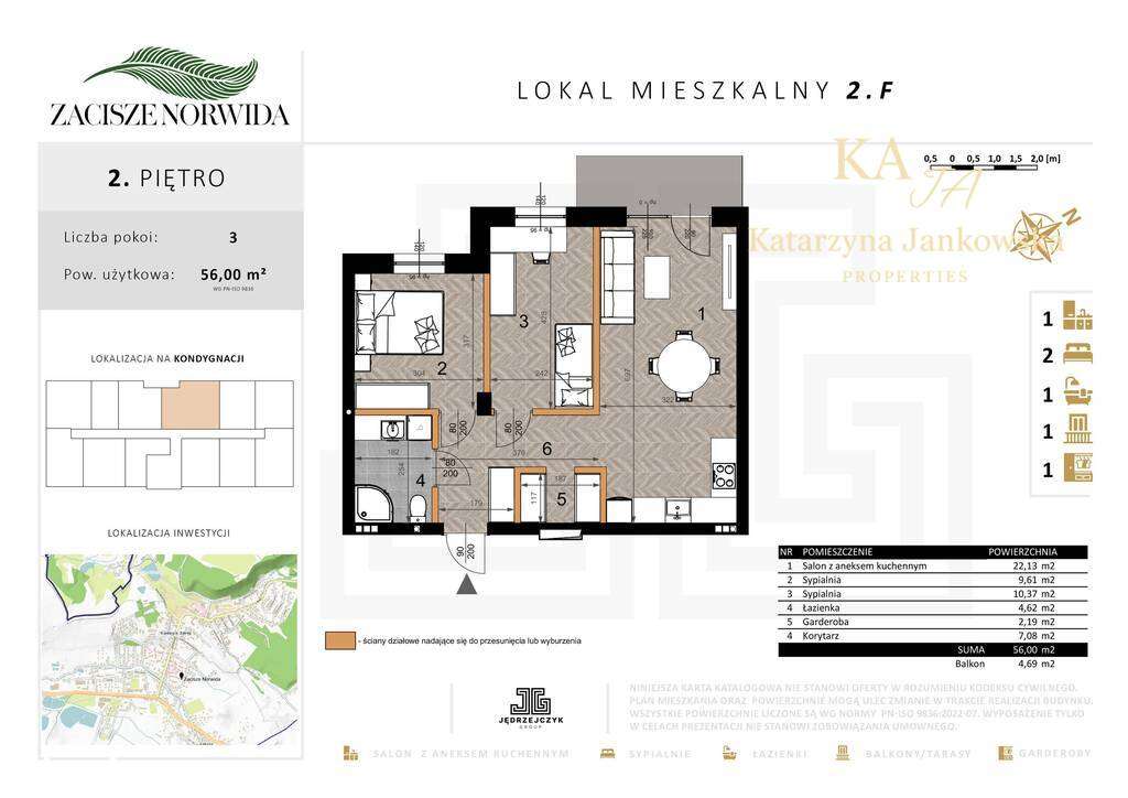 Mieszkanie na sprzedaż, 3 pokoje, 56 m², Kudowa-Zdrój