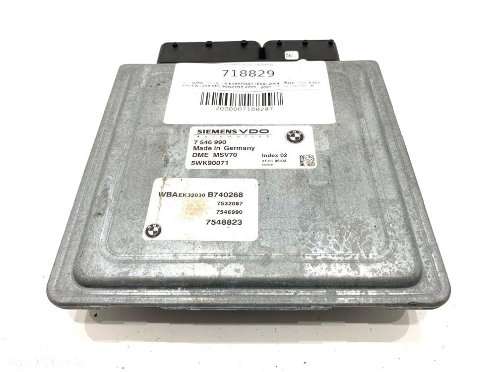 KOMPUTER SILNIKA  BMW 6 kabriolet (E64) 2004 - 2010 630 i 190 kW [258 KM] benzyna 2004 - 2007 - 2