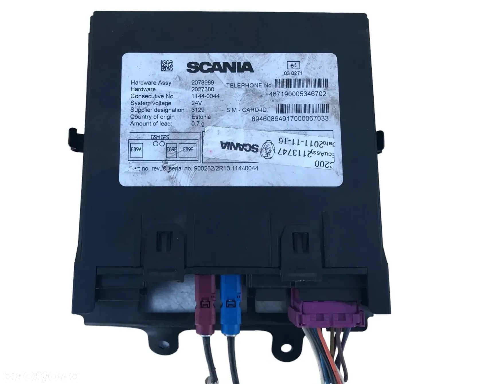 MODUŁ STEROWNIK KOMPUTER TELEFONU KOMUNIKATOR GSM GPS RCU SCANIA R 2113747 - 1