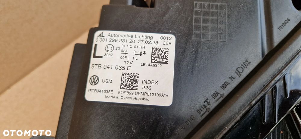 VW TOURAN LAMPA REFLEKTOR FULL LED LEWY EUROPA 5TB941035E - 5