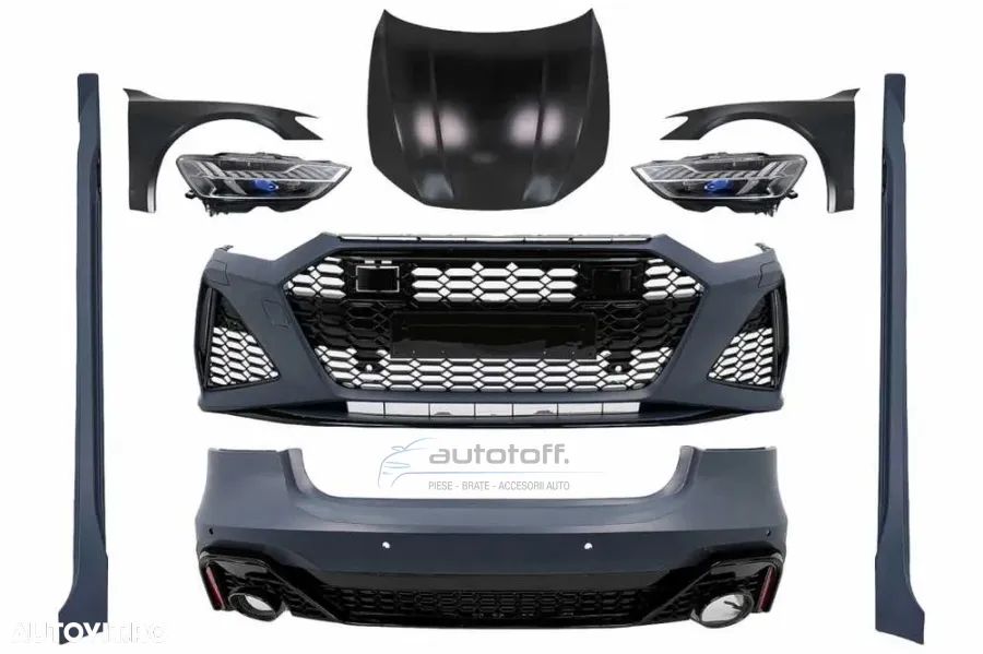 Pachet exterior compatibil cu Audi A7 C7 4G (2010-2017) Conversie la Audi A7 C8 (2018+) RS7 Design - 1