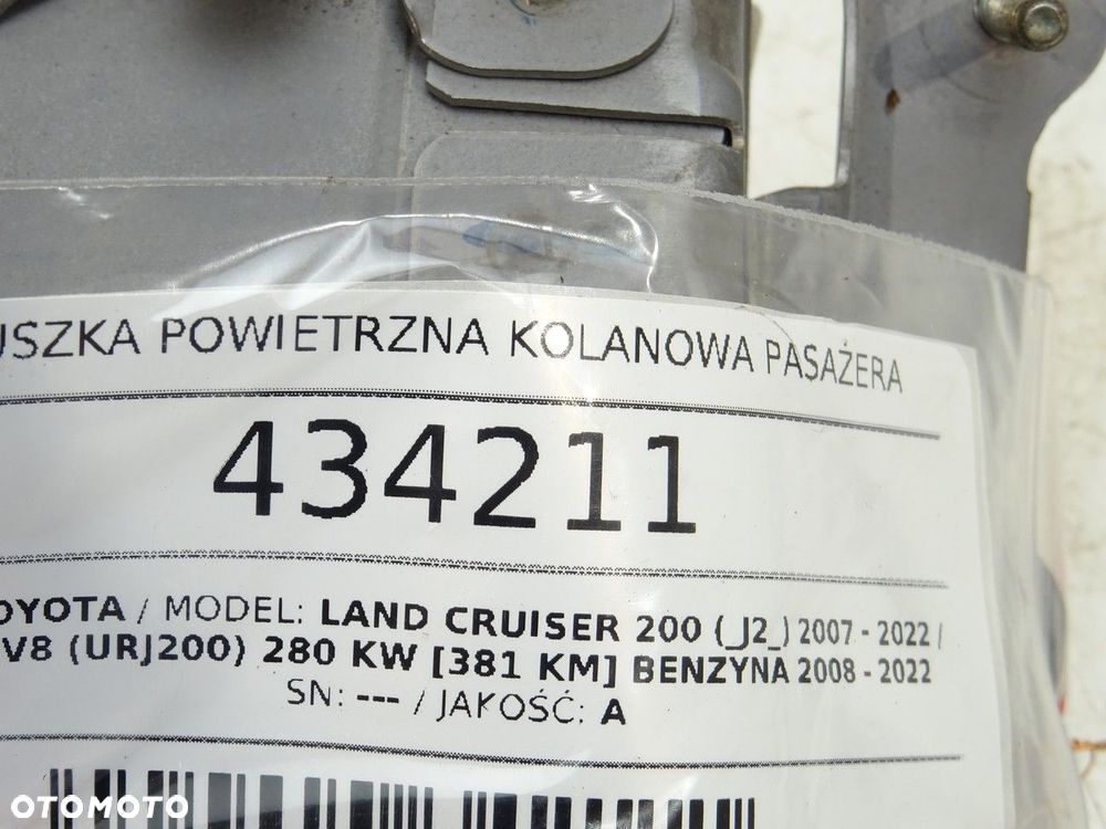 PODUSZKA POWIETRZNA KOLANOWA PASAŻERA - 289.00 PLN - TOYOTA LAND CRUISER 200 (_J2_) 2007 - 2022 5.7 - 5