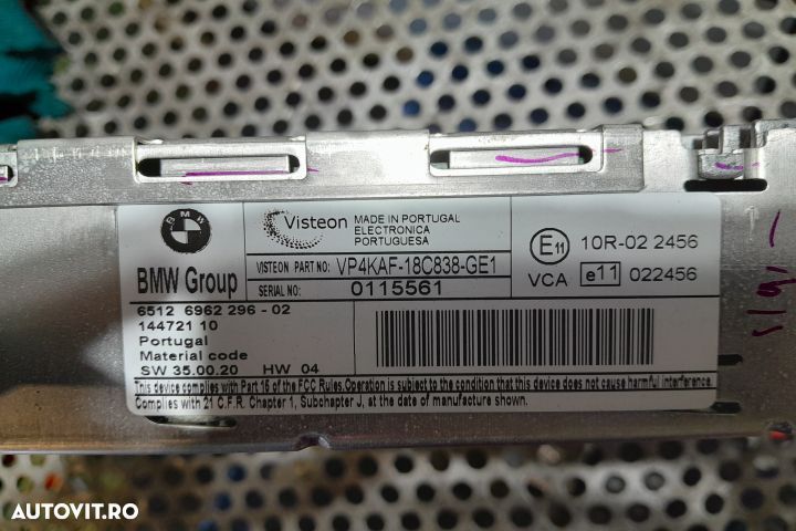 Radio cd 6962296 BMW Seria 3 E90 [2004 - 2010] Sedan 318i MT (129 hp) - 4