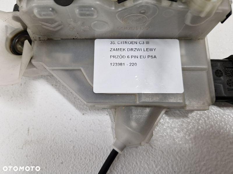 citroen c3 3 iii zamek drzwi lewy przód przedni 6 pin eu psa 123981 - 5