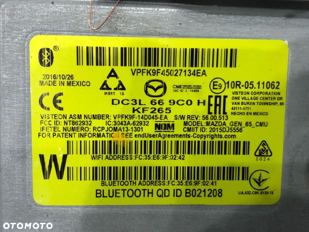 MODUŁ NAWIGACJI  MAZDA 2 (DL, DJ) 2014 - 2022 1.5 SKYACTIV-G 66 kW [90 KM] benzyna 2014 - 2017 - 4