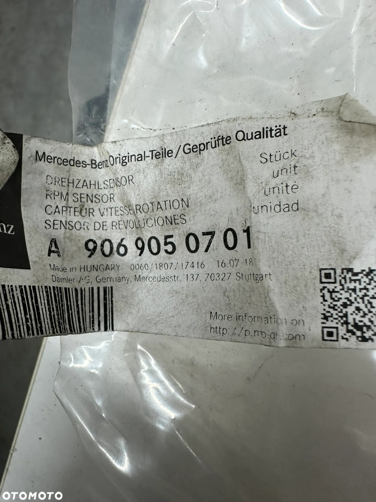 Czujnik ABS Mercedes Sprinter 906, A 9069050701 - 3