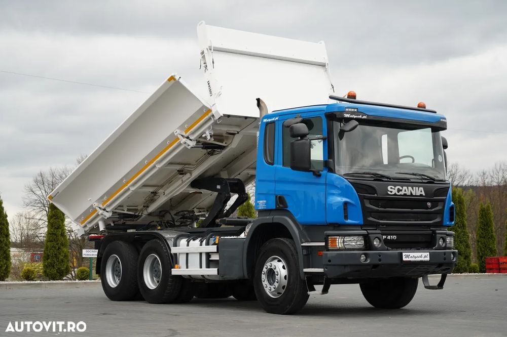 Scania P 410 / 6x4 / BASCULĂ 3 DIRECȚII / 2x HYDRODOLTA / BOARDMATIC / AUTOMATĂ / EURO 6 - 8