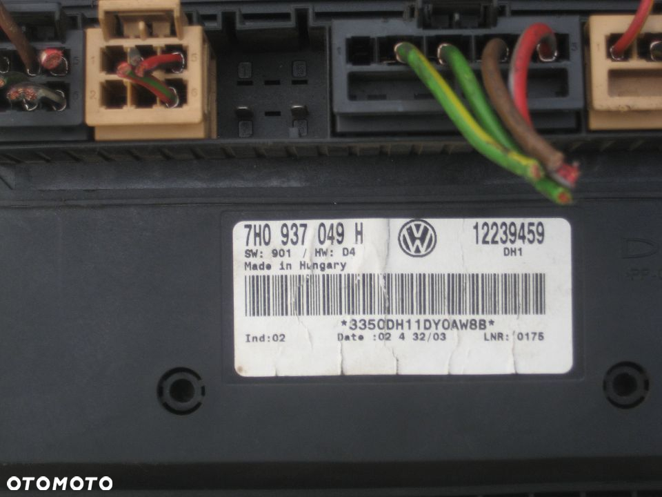 vw t5 transporter 2,5tdi moduł komfortu sterownik 7h0937049h europa - 3