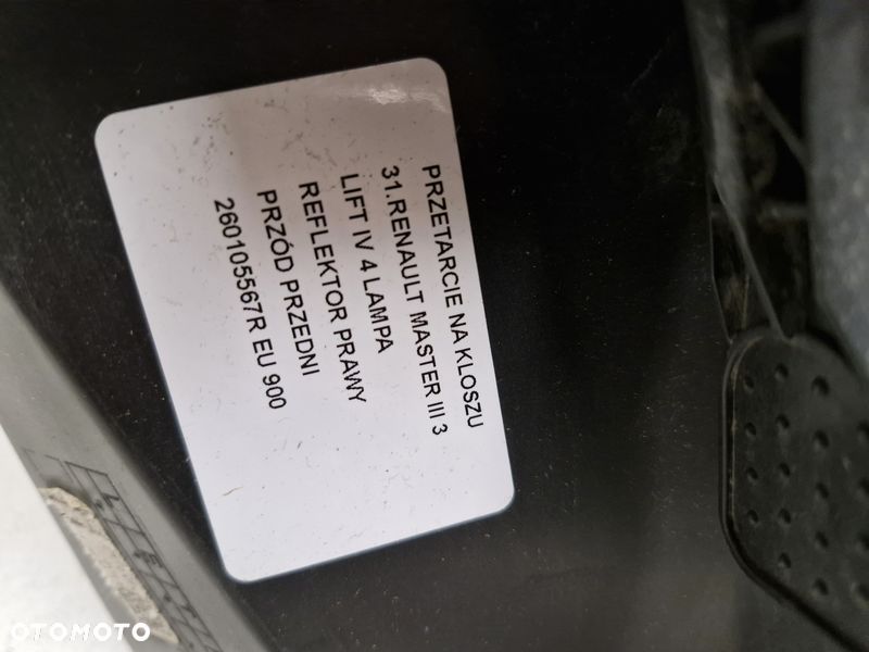 RENAULT MASTER III 3 LIFT IV 4 LAMPA REFLEKTOR PRAWY PRZÓD PRZEDNI 260105567R EU - 8