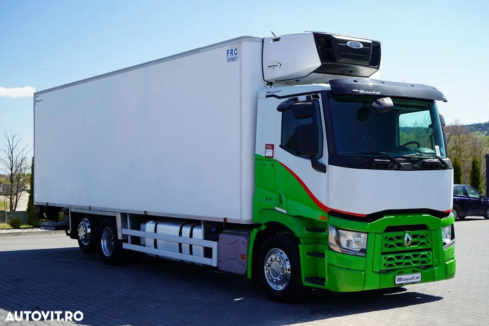 Renault T 430 / 6x2 / REFRIGERAT -9 M / UNITATE CARRIER SUPRA 1250 / platformă elevatoare / oblon rulant / punte de ridicare / direcție - 7