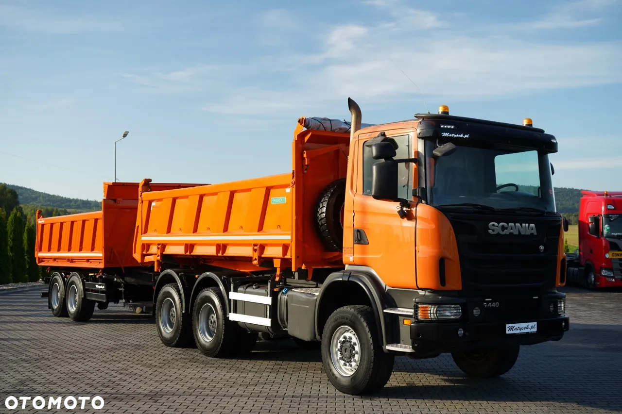 Scania G 440 / 6x6 / ZESTAW / WYWROTKA TRZY-STRONNA / 2X HYDROBURTA /PRZYCZEPA MEILLER / MANUAL - 13