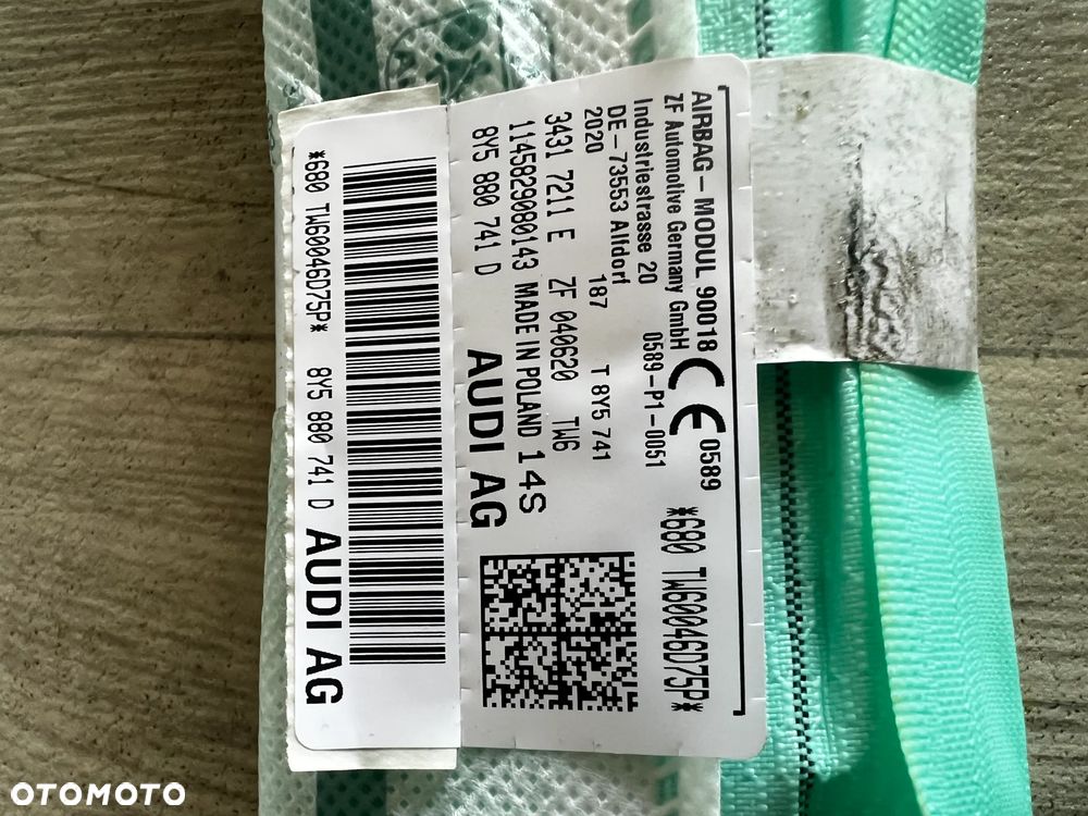 KURTYNA AIRBAG AUDI A3 8Y5 SEDAN 8Y5880741D 8Y5880742D ORYGINAŁ NIE REGENEROWANE - 2