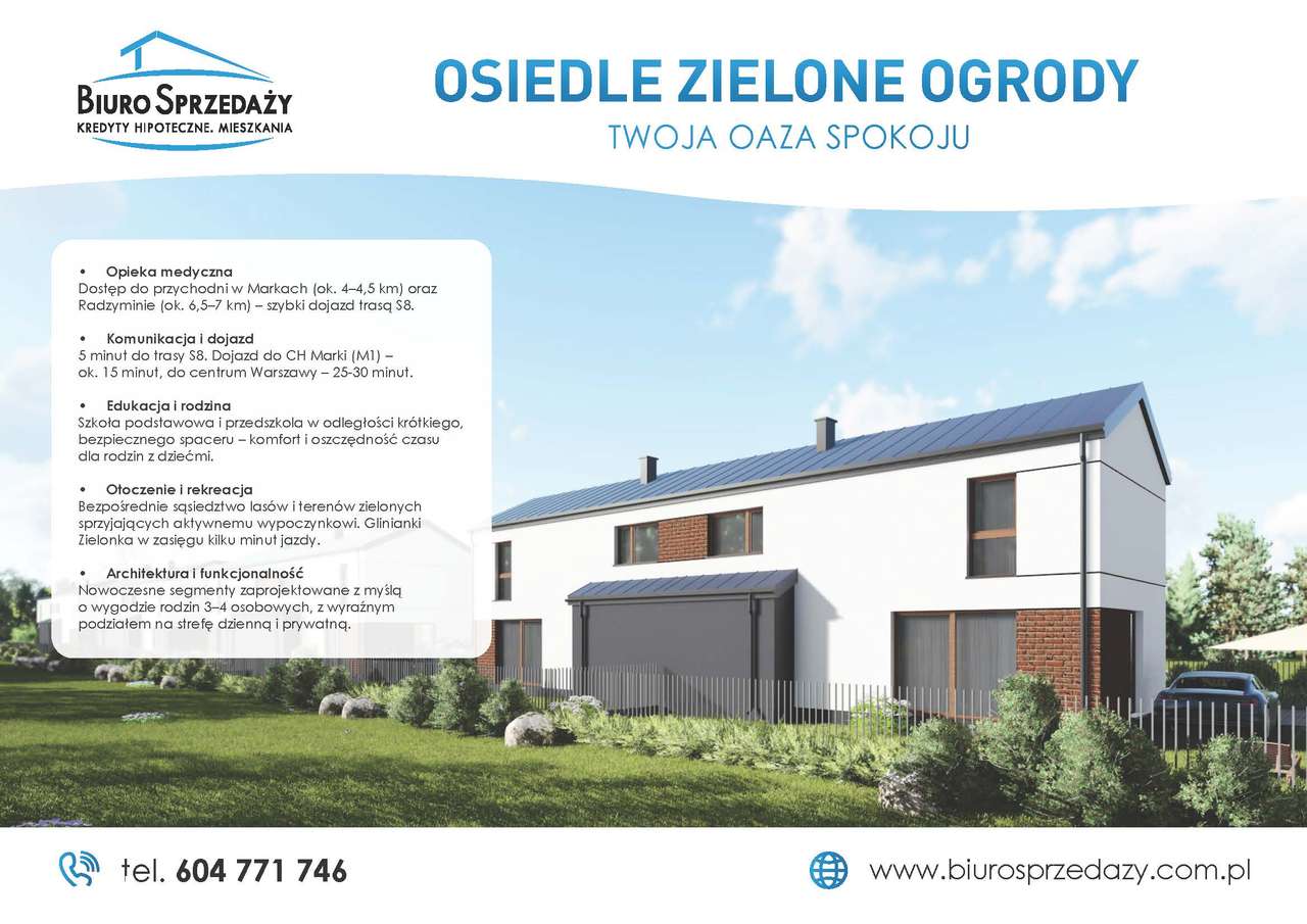 POŁÓWKA BLIŹNIAKA Z GARAŻEM TUŻ ZA GRANICĄ MAREK - Pełny obrazek: 4/7