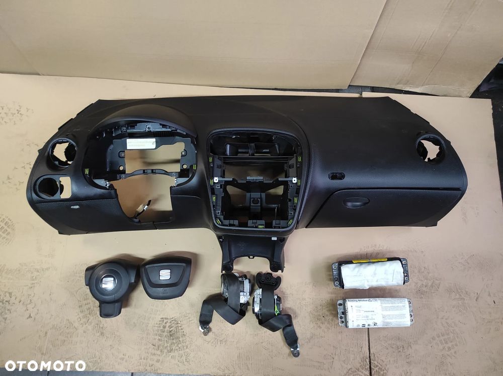 DESKA ROZDZIELCZA KONSOLA KOKPIT CZARNA SEAT ALTEA LIFT 5P0 TOLEDO 3 5P5 ALTEA XL LIFT 5P8 KOMPLET ZESTAW AIRBAG WYSYŁKA !!!! - 1