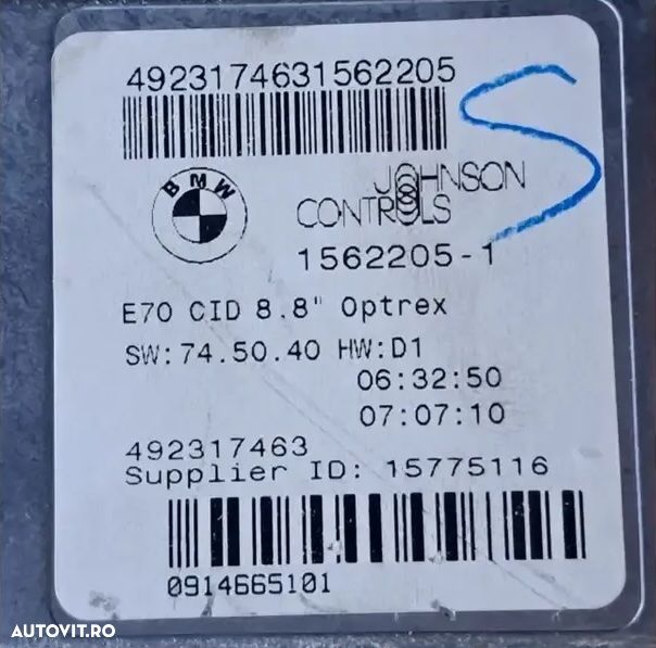 Ecran lcd display afisaj navigatie mare 8,8'' informatii GPS navigare Original BMW E71+LCI E71 E72 - 4