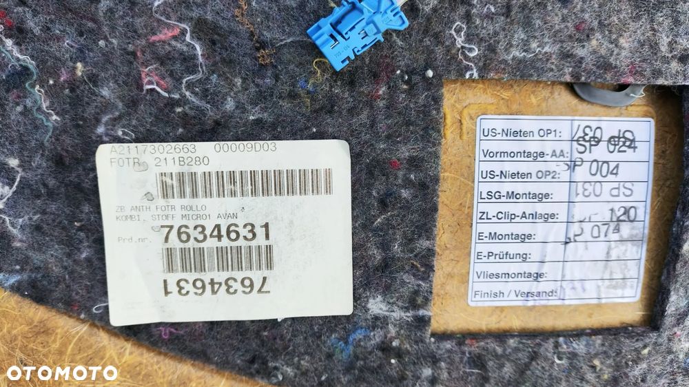 BOCZKI BOCZEK TAPICERKA DRZWI LEWY PRAWY TYŁ ROLETA ŻALUZJA KOMPLET A2118100520 A2118100620 A2117302663 A2118100830 A2117302563 A2118100730 MERCEDES E-KLASA W211 - 14